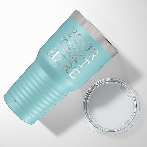 Miniatura 6 de Vaso de acero inoxidable aislado con tapa de 30 onzas (17 colores) con recubrimiento en polvo, grabado personalizado, nombre de mensaje de texto