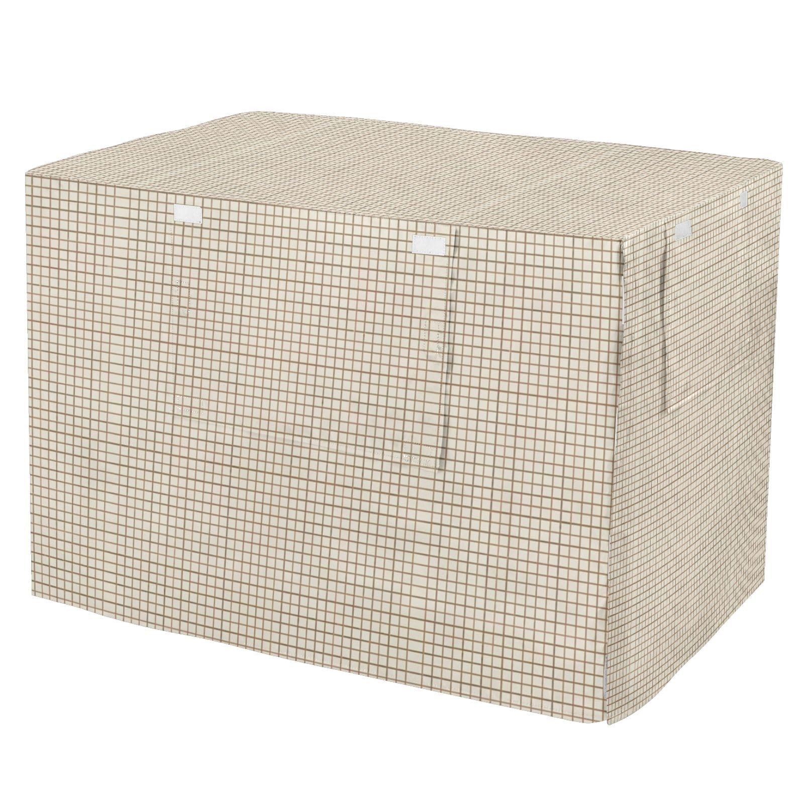 Housse de cage en métal pour chien en toile Vichy marron