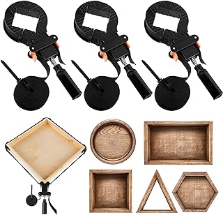 Feekoon 3 Packs 13 FT Belt Band Strap Clamps for Woodworking, Quick Release Band Clamps with 4 Corner Claws, Thick and Sturdy Belt Clamp, Adjustable Picture Frame Clamp Tool