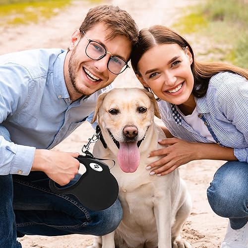 Miniatura 9 de Correa retráctil de 16 pies para perros de raza grande de hasta 110 libras con una cuerda de alambre extensor desmontable a prueba de mordidas