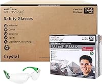Vista 5 de SAFE HANDLER Gafas de seguridad con patillas de color transparente Talla única, para adultos, jóvenes, lente de policarbonato protector