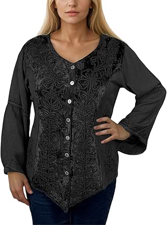 Agan Traders Women's Boheman Vntage Long Sleeve Rounded Sweet Heart