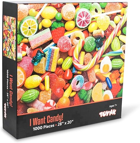 Miniatura 2 de Toynk Rompecabezas de dulces para adultos y niños | Rompecabezas de 1000 piezas | Rompecabezas de aperitivos de caramelo nocturno de juego familiar