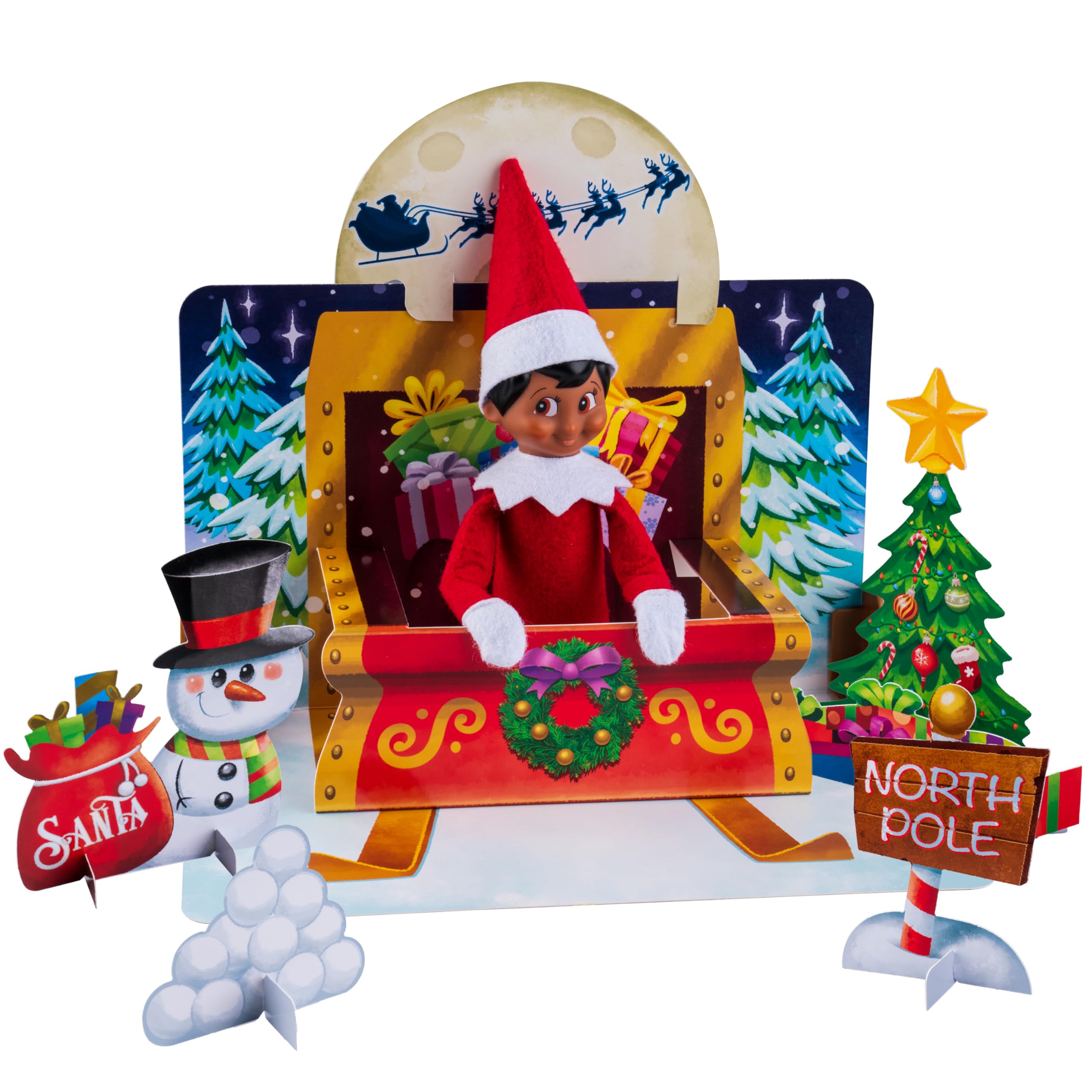 The Elf on the Shelf Polar Props Insta Moment Pop-Ups Limited 20th Anniversary Celebration Series - 3-in-1 Elf Scenes Backdrop Set - Scout Elf Not Included