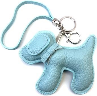 Dog Keychains Leather Craft Soft and Adorable Puppy Bag Charm Accessory for Backpack Purse Strap
