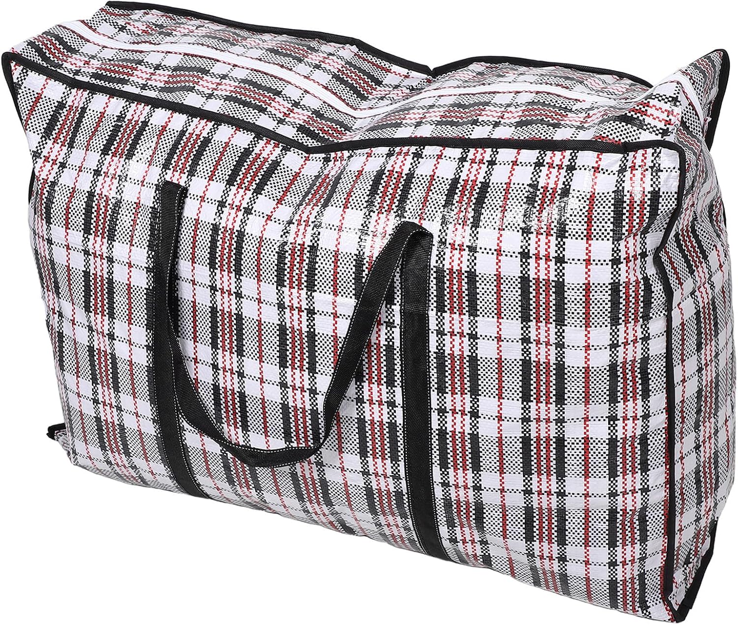Heavy Duty Checkered Moving Bag with Zippers, 31.5x21.7 Inches