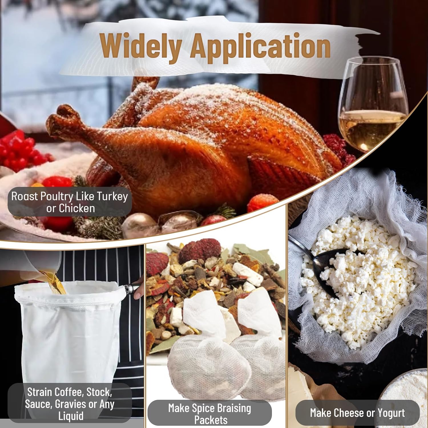 1 Roll Grade 10 Cheese Cloths for Straining, 70 Yard Reusable Cheese Cloths for Cooking, 100% Unbleached Cotton Fabric Table Runner for for Cooking, Wedding Decor, Straining