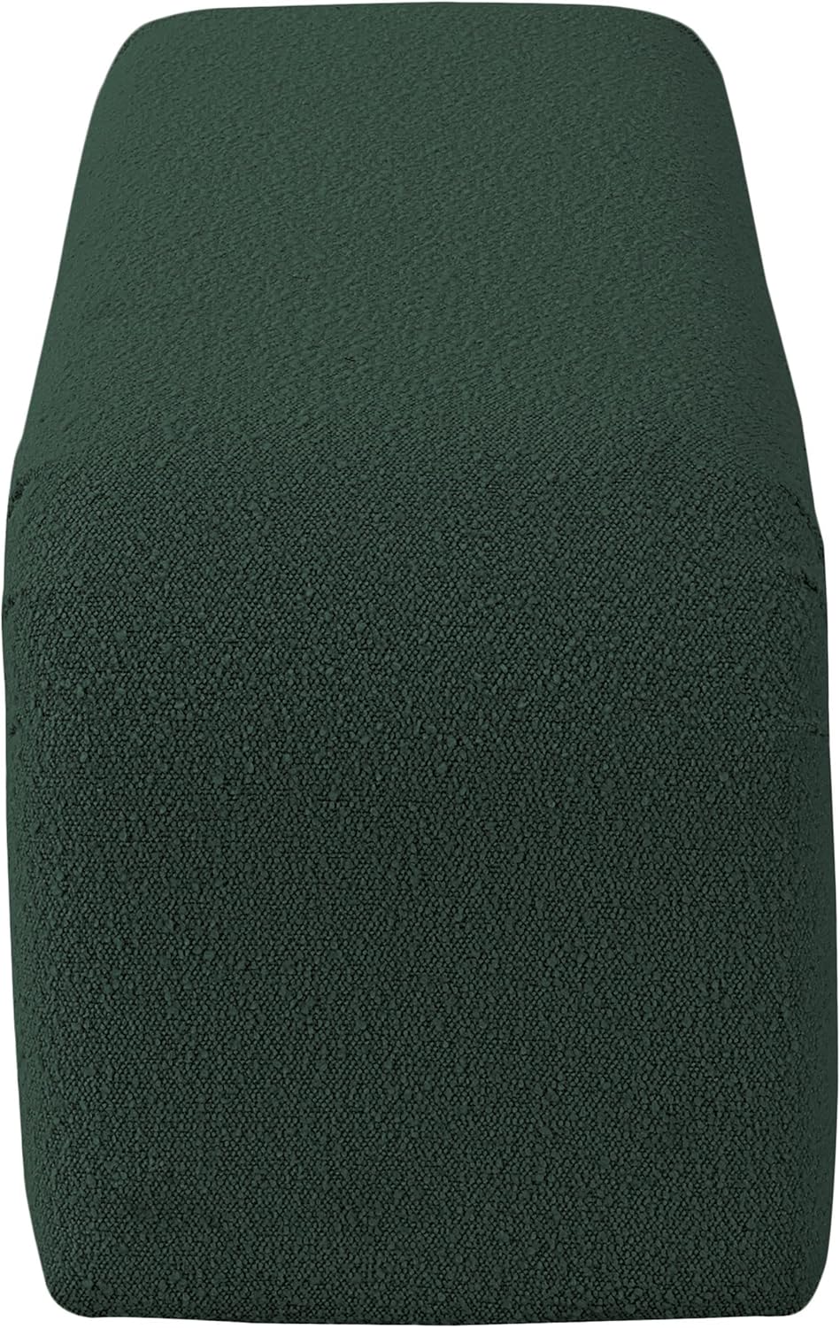 Meridian Furniture 170Green Niagara Collection Modern | Contemporary Boucle Fabric Upholstered Bench with Rich Green Boucle Fabric, Curved Contemporary Design, 52" W x 15.5" D x 17.5" H, Green