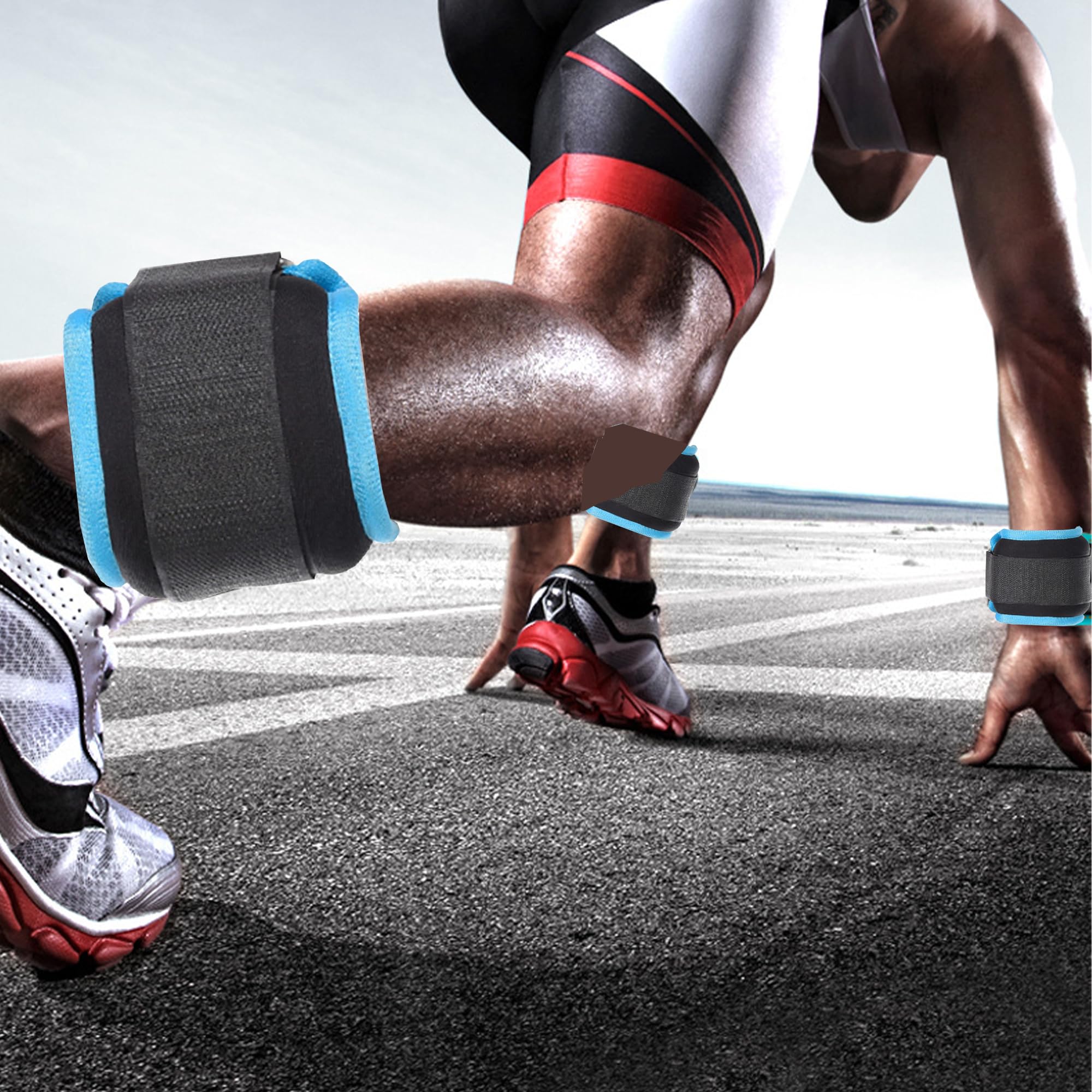 Pesi Da Polso E Caviglia 1kg Coppia - Cinghie Regolabili In Velcro Per Fitness, Jogging