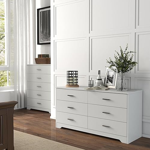 Miniatura 2 de Panana Cómoda para dormitorio con cajones de 5/6, cómoda de madera, organizador de almacenamiento para dormitorio, sala de estar, pasillo, guardería