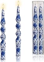 Vista 26 de Velas cónicas en espiral sin perfume, color blanco, 4 velas trenzadas de 7.5 pulgadas, hechas a mano, para cena, boda, decoración del hogar