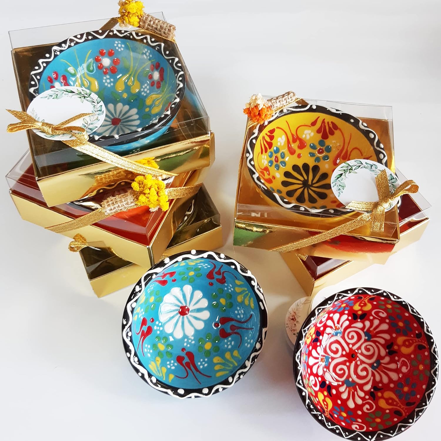 Ceramic Bowls Wedding Favors for Guests - Bridal Shower Gifts, Baby Shower Party Favors, Mexican Wedding Keepsakes, Unique Decorative Bowls, Party Gift Ideas, 3.14 Inches-100 Set