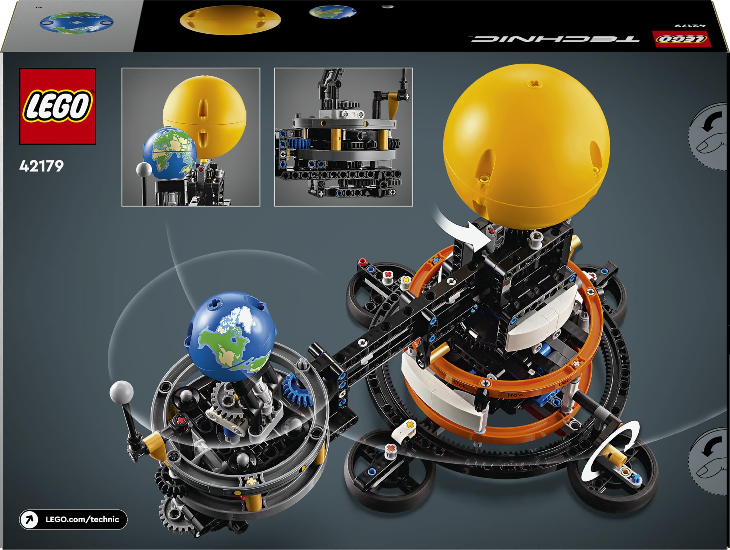 LEGO Technic Pianeta Terra e Luna in Orbita, Giochi Spaziali per Bambini e Bambine da 10 Anni in su, Sistema Solare Giocattolo da Costruire con Pianeti, Sole e Funzione di Rotazione, Idea Regalo 42179