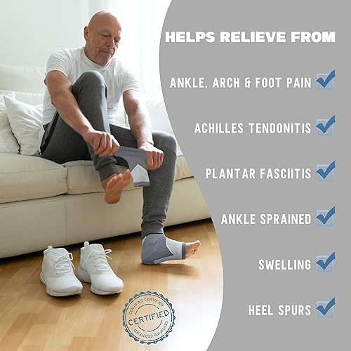 Miniatura 5 de Calcetines de compresión para mujeres y hombres con puntera abierta (3 pares), manga de compresión de tobillo con neuropatía, manga de compresión de