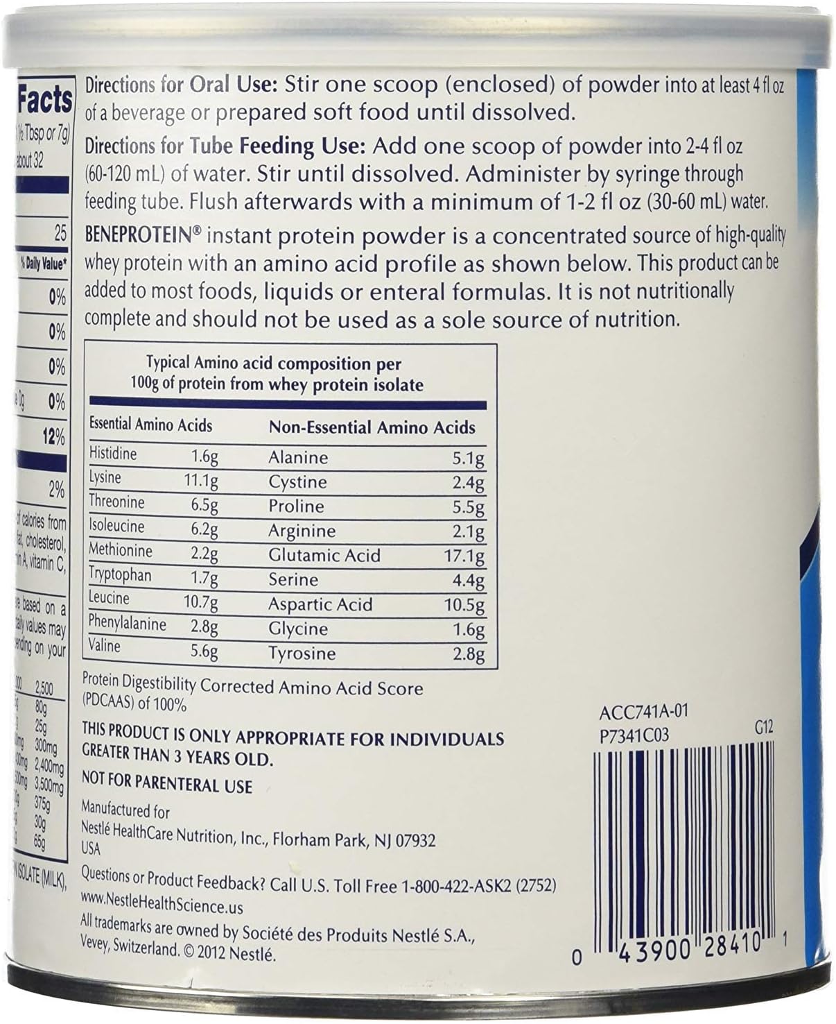 AliMed Protein Supplement Beneprotein Unflavored 8 oz. Can Powder, Qty : 6 per Case