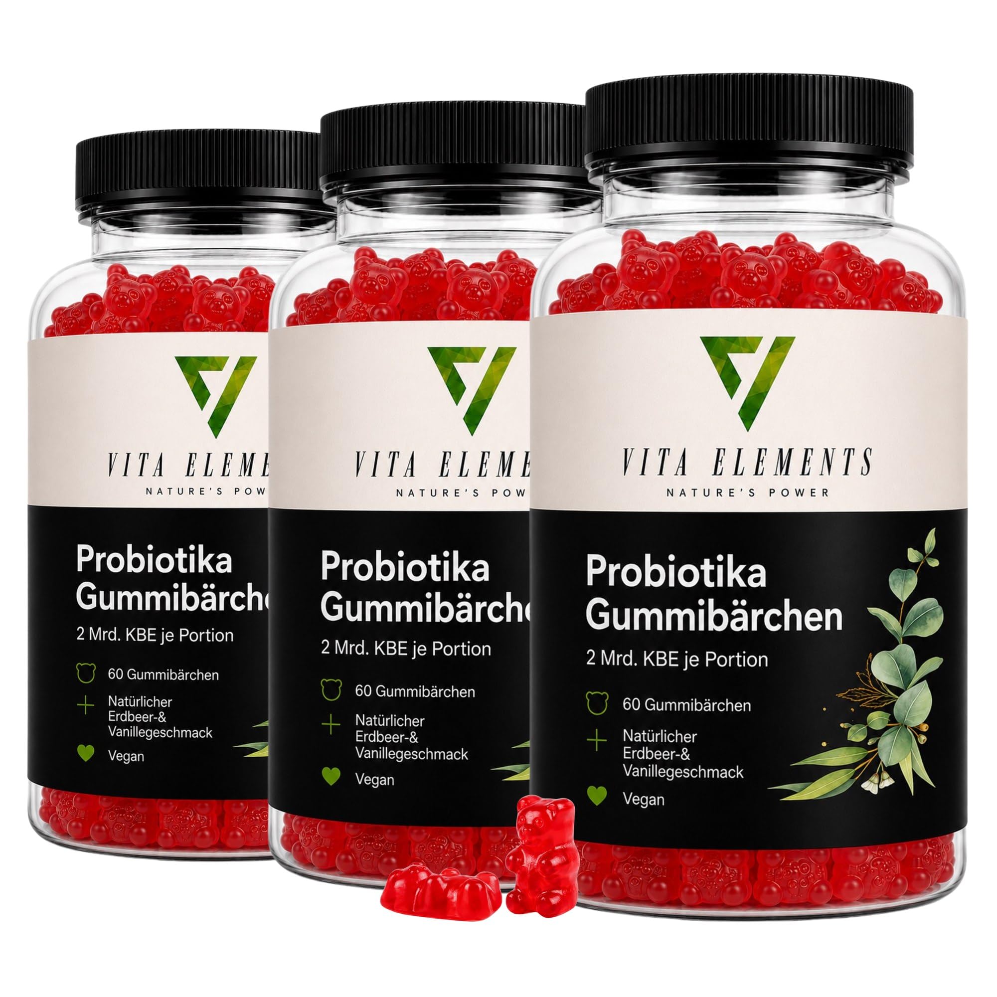 Vita Elements Gummies probiotiques - 60 gummies - Lot de 3