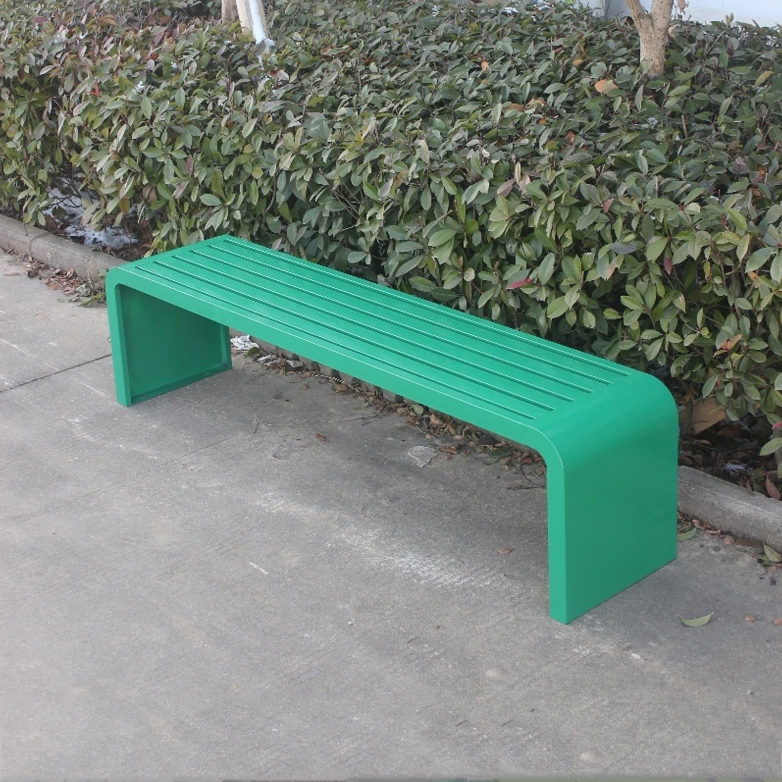 Banco de metal para exteriores resistente sin respaldo pack de 2 para porche y jardin