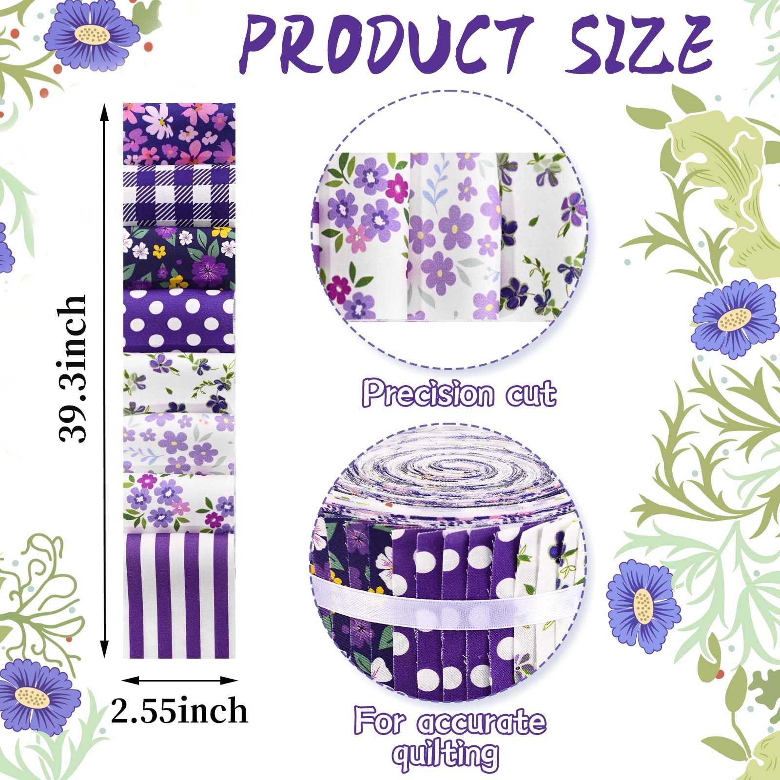 Lot de 45 rouleaux de tissu en gelée pour matelassage, patchwork en coton, tissage uni pour projet de couture (série bleue
