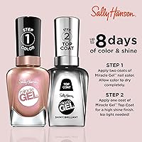 Vista 4 de Sally Hansen Miracle Gel - Esmalte de uñas de calidad de salón Fórmula similar al gel, sistema de dos pasos, no necesita luz UV, larga duración