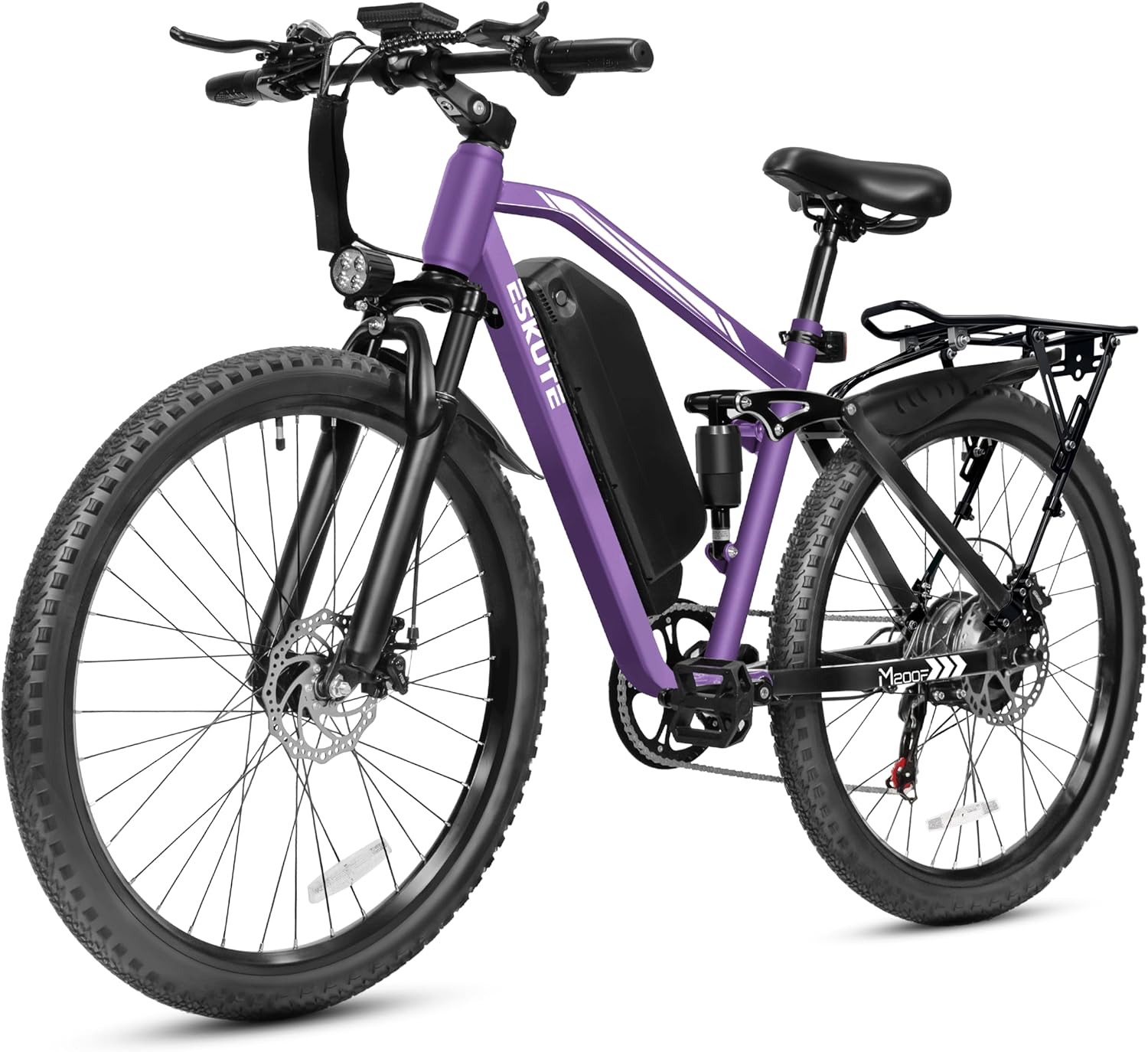 ESKUTE M200F Electric Bike for Adults – 27.5 inch Tire Mountain E-Bike, 1500W Peak Brushless Motor 31MPH, 48V 20.8Ah Removable Battery, Up to 80 Miles, Step Over Commuter E-MTB, Full Suspensions