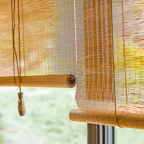 Miniatura 3 de Persianas enrollables de bambú, persianas de bambú para exteriores, persianas de bambú retro, persianas de madera natural, persianas romanas