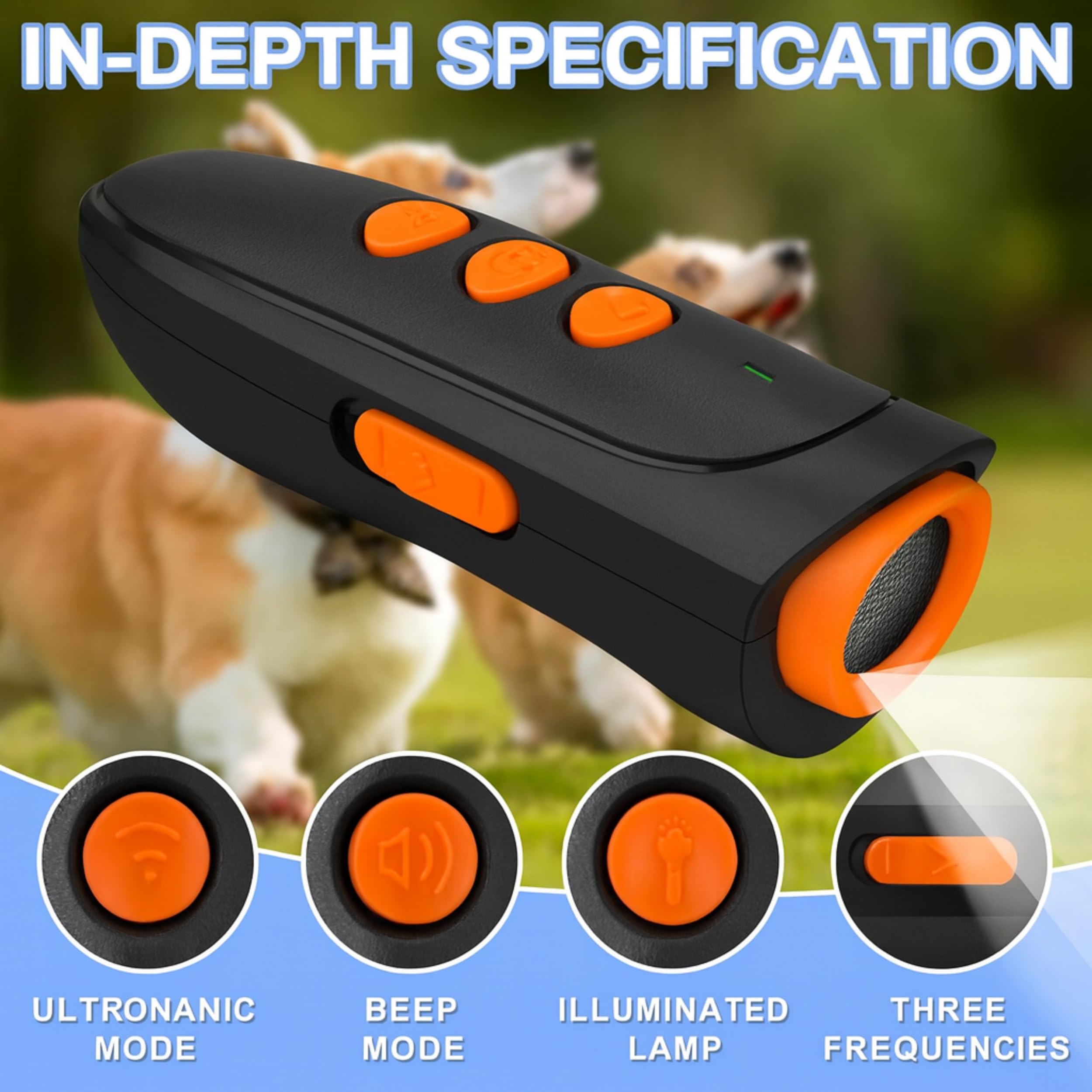 HomeFunk Anti Barking Device for Dogs, Ultrasonic Dog Deterrent Control Sonic Dog Barking Deterrent Devices Anti Barking Device Stop Dog Barking Barking Deterrent Devices - Image 2