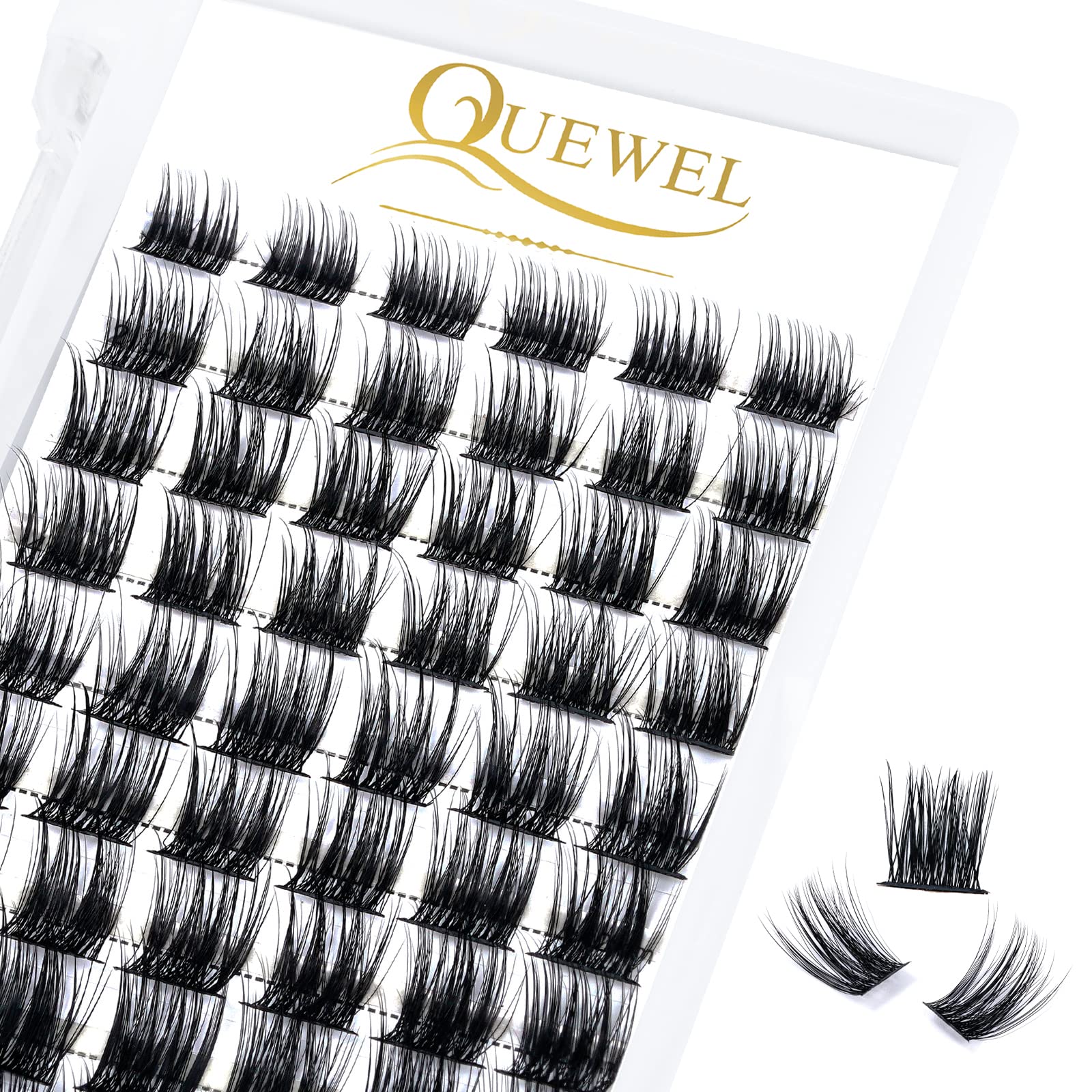 QUEWEL DIY Cluster Lashes - Individual Volume False Eyelashes, Soft & Light, Segmented, For Makeup Home Use (Honey01-D-MIX8-16mm) — view 21