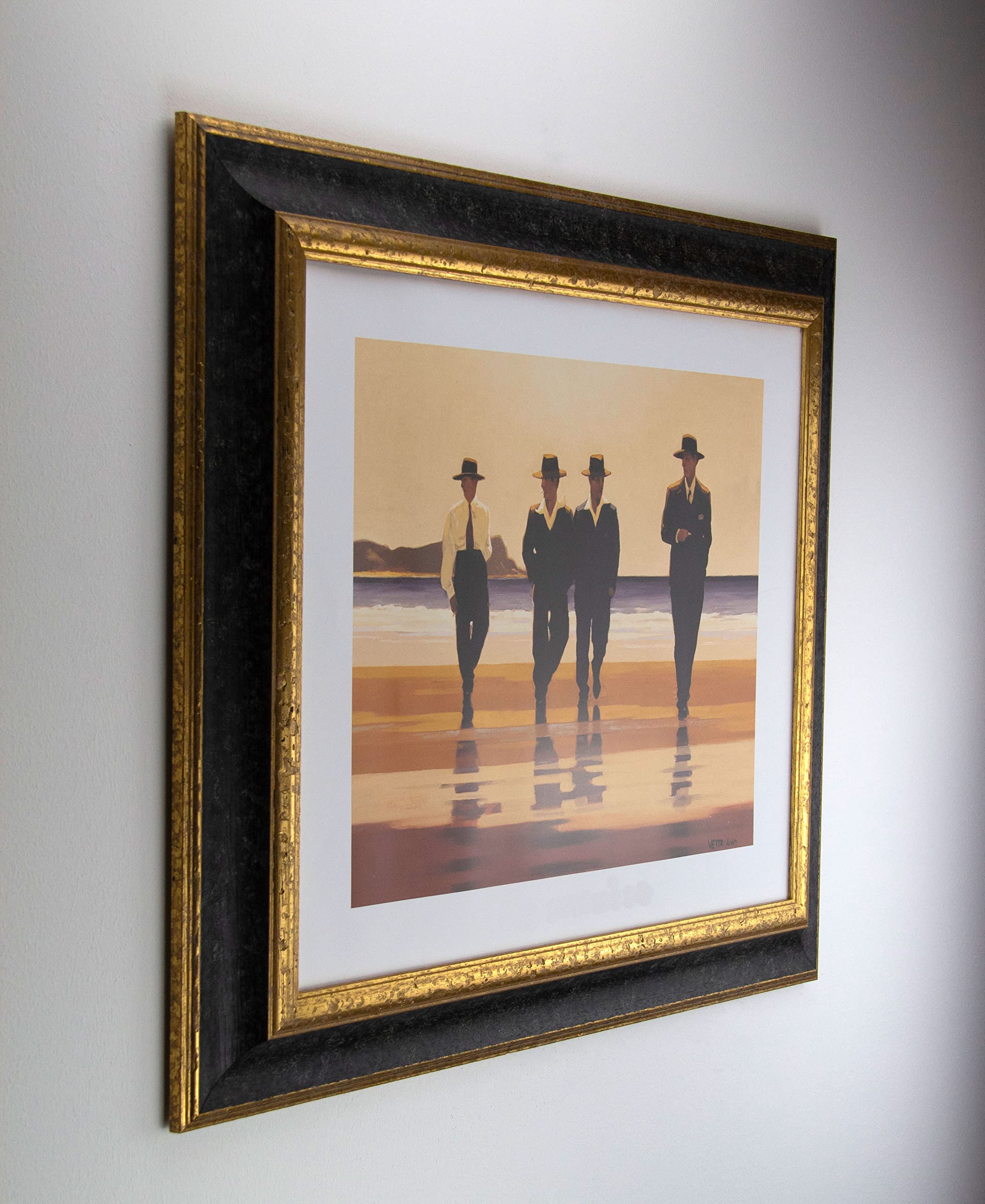 myposterframe Bilderrahmen Echtholz 40 x 50 cm Dysnomia – Edler Barockrahmen für Bilder, Photos & Gemälde – Hoch- & Querformat möglich – Schwarz Gold