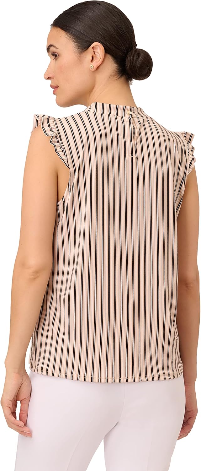 Adrianna Papell Womens Ruffle Mock Neck Tank - Image 2