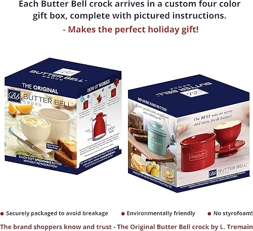 Miniatura 8 de Campana de mantequilla  The Original Butter Bell Crock por L. Tremain, plato de mantequilla de cerámica francesa, café mate y colección retro