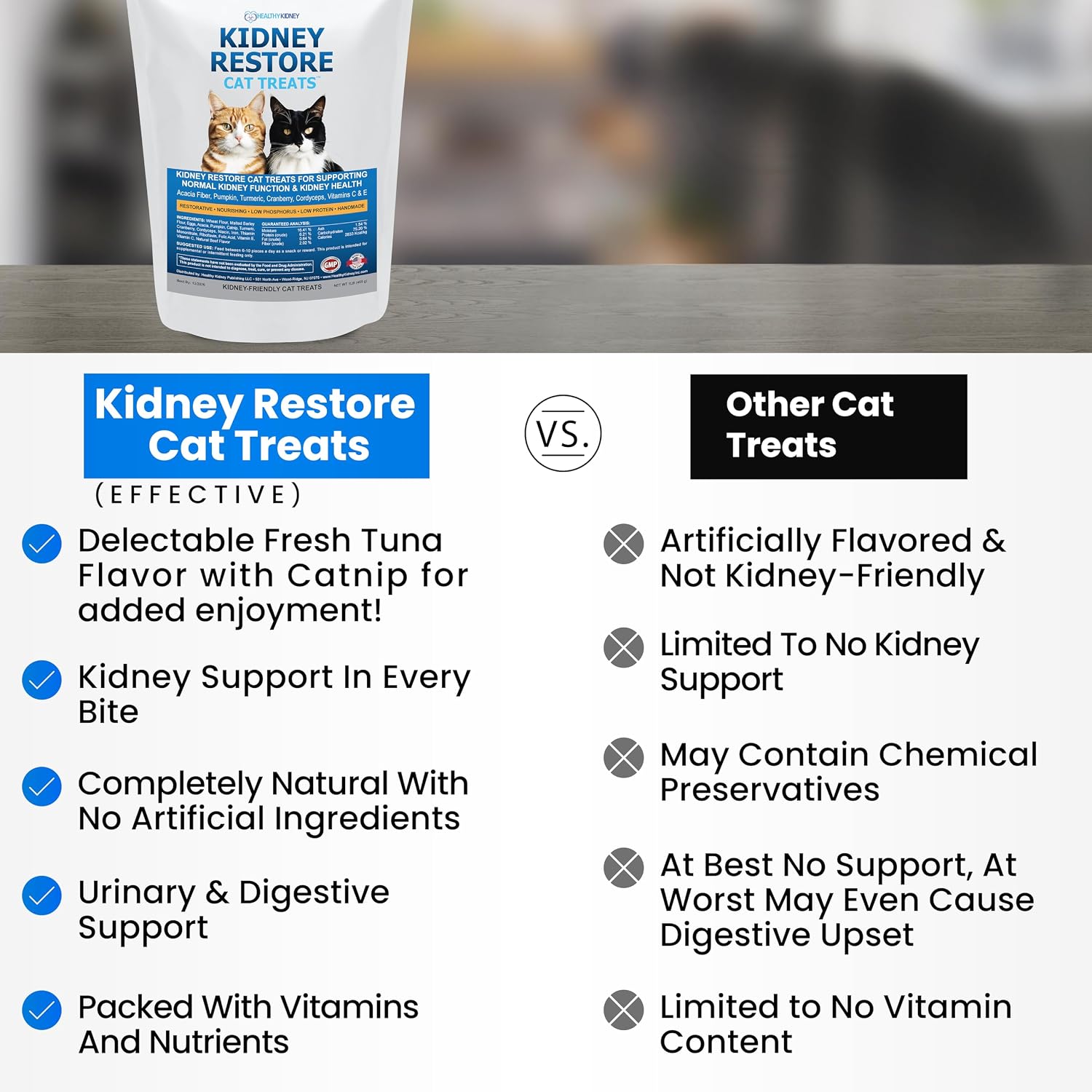 Kidney Restore Cat Treats Tuna: Restorative Cat Treats for Kidney Issues, Low Protein Treats for Any Kidney Diet Cat Food