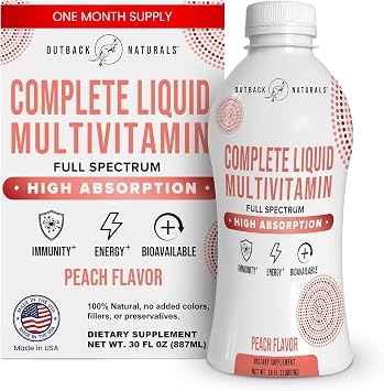 Complete Liquid Multivitamin High Absorption Blend of Vitamins, Minerals, Amino acids, probiotics & superfoods for Immune, Energy, Joint Health & More. No Sugar Added 30 Servings