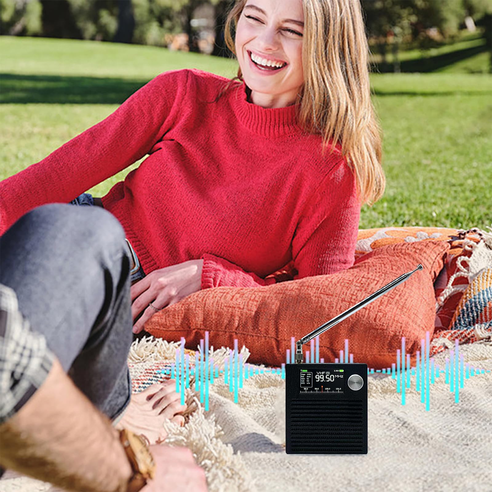 Radio de bolsillo portátil de 3000 mAh batería amplificador circuito con antena para regalos familiares de ancianos en interiores y exteriores, correr, uso de emergencia