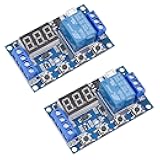 [2 Pack] DC 6-30V Timer Relay Programmable Delay Relay Module Cycle Timer with LED Display / 5V Micro USB, Smart Home Controller