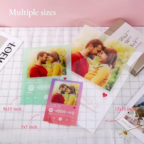 Miniatura 3 de witfox Placa de Spotify personalizada con soporte acrílico, placa de vidrio Spotify, regalos de cumpleaños para mujeres, canción acrílica