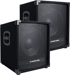 Sound Town 2-Pack 12” 1400 Watts Powered PA DJ Subwoofers with Class-D Amplifiers, 3” Voice Coil (METIS-12SPW-PAIR)
