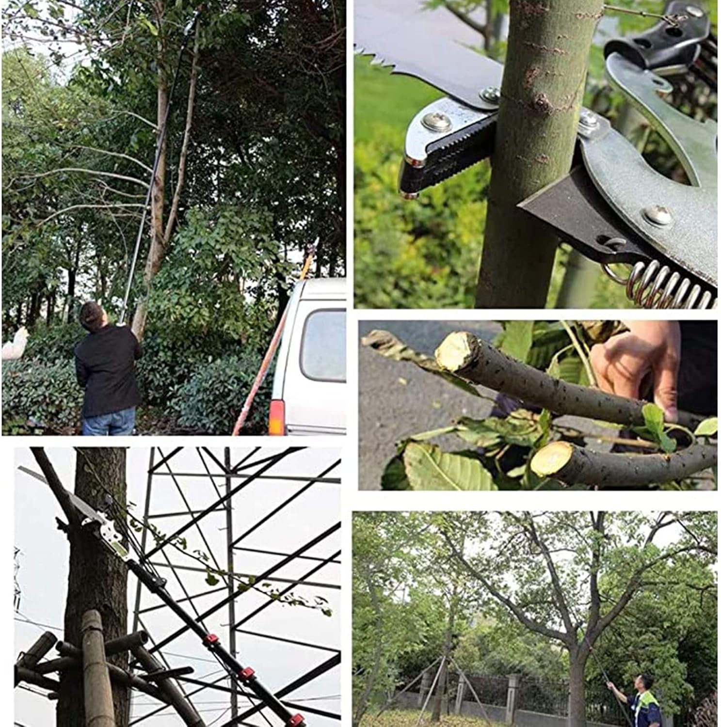 Extendable Pruning Saw, Foot Pole Pruning Saw, Telescopic Tree Pruner Pole, Long Extension Pole Saw, Extendable Limb Saw and Trimmer, Garden Beautification Tool,5.4m