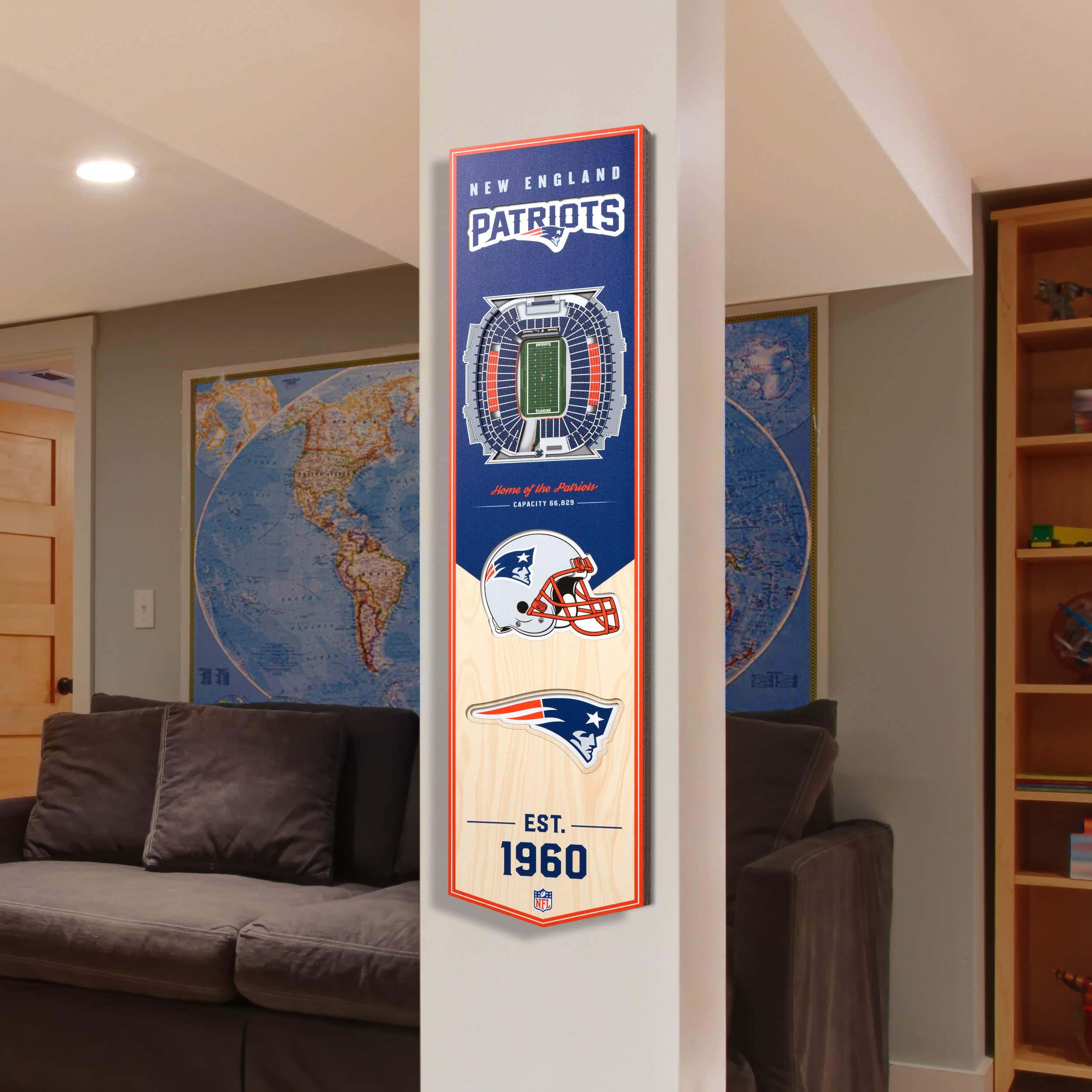 YouTheFan NFL 3D Stadion Banner, 8 x 32 Zoll
