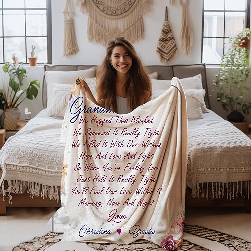 Miniatura 3 de Customized Grandma Blanket, Gifts For Grandma Customized Blanket With Letter, Personalized Grandma Blanket With Customized Text For Grandmother,