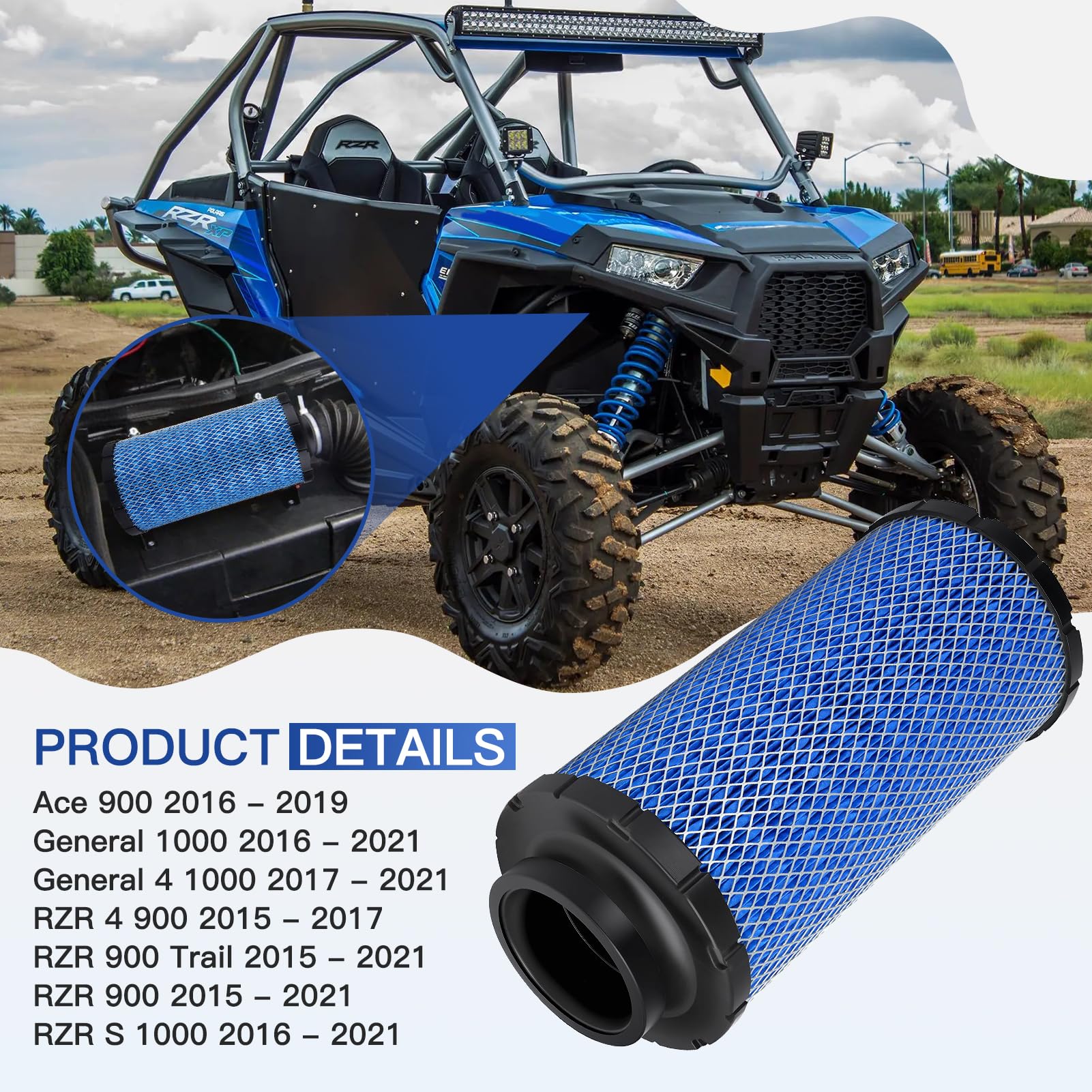 Amazon.com: LOCOPOW 2Pcs 1241084 2882234 Air Filter for Polaris