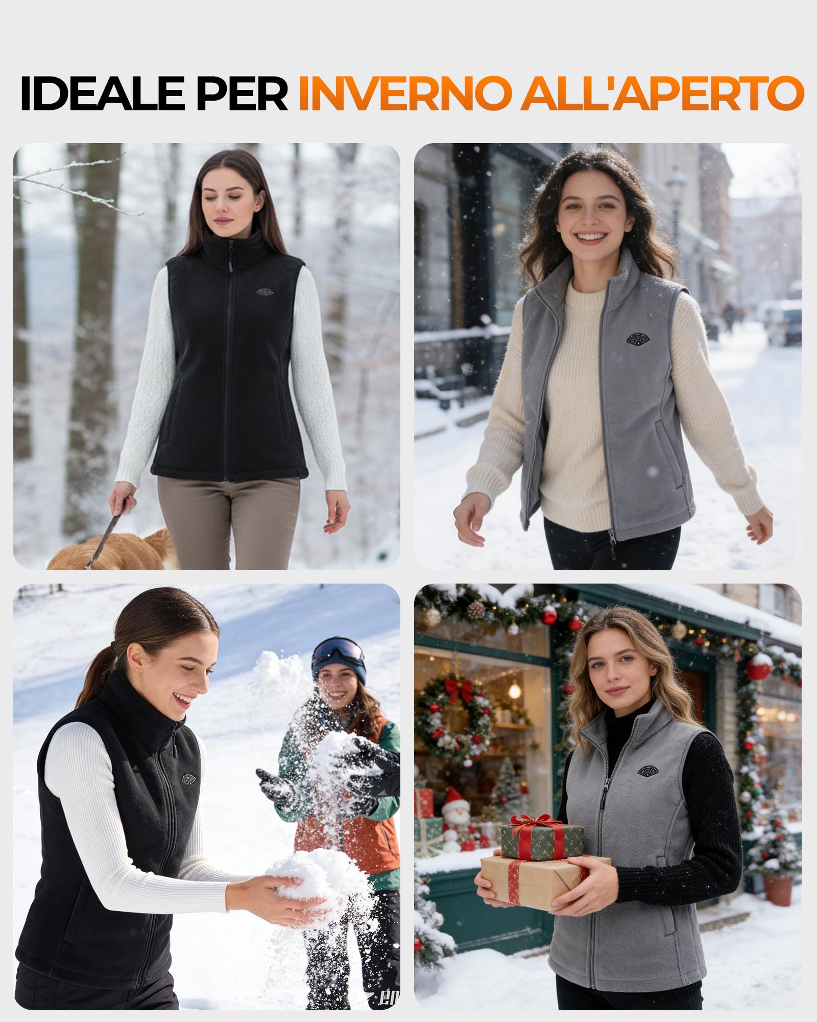 Topdot Pile Gilet Riscaldato Donna, Gilet Termico con Batteria 16000mAh | 10 Zone di Riscaldamento con 3 Temperature, Polare de Peloso Gilet Termico Leggero per Lavori All'aperto