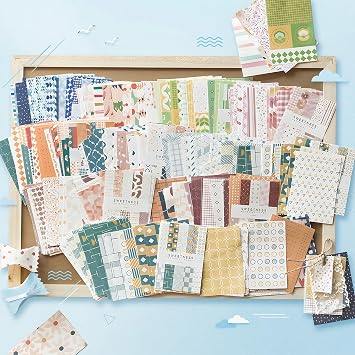 500 Sheets Scrapbook Paper - 55x83mm DIY Scrapbooking Supplies Aesthetic Stationery Sheet, Patterned Decoupage Paper Sheets for Journaling Decorative Junk Bullet Craft Kit