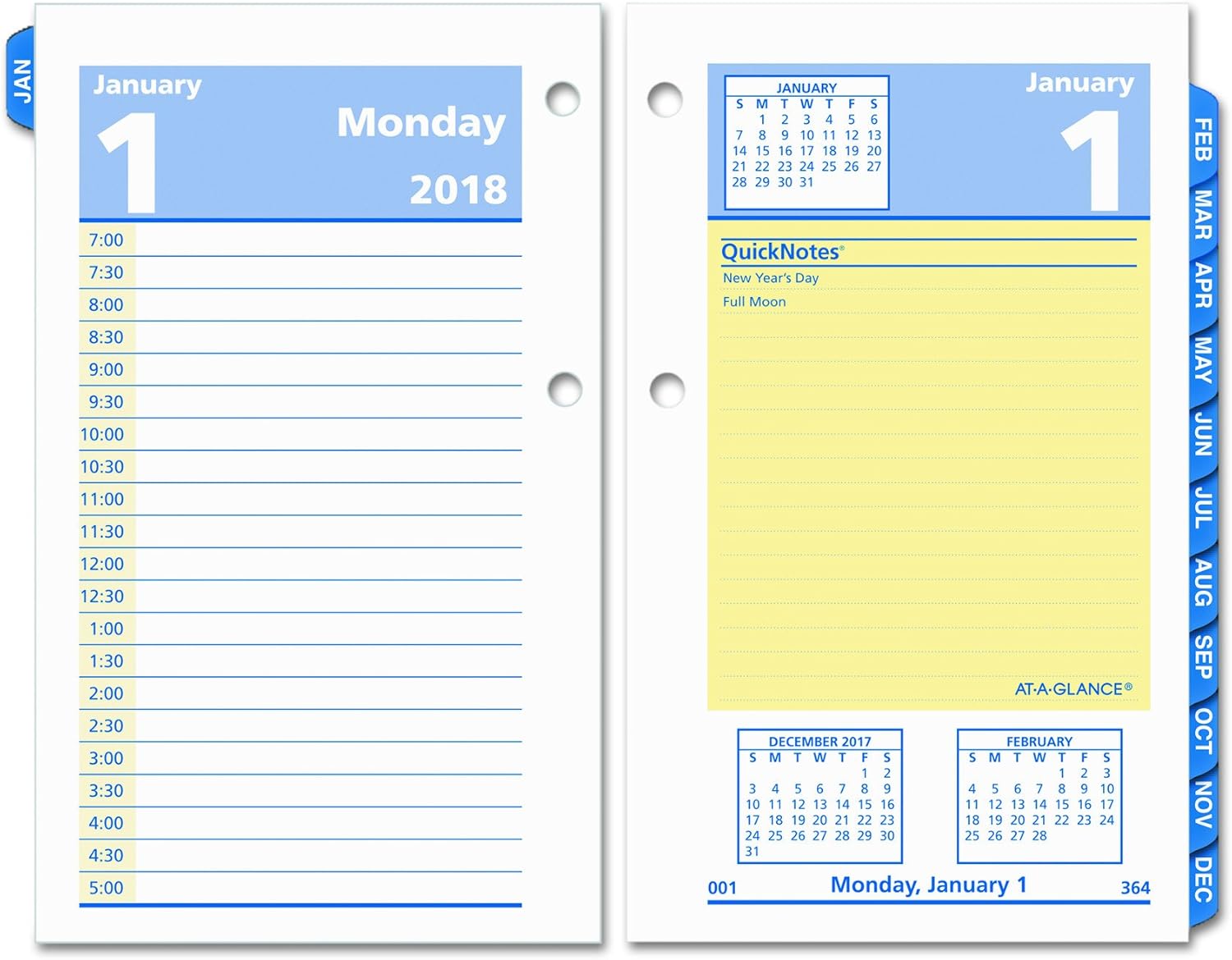AT-A-GLANCE E51750 QuickNotes Desk Calendar Refill, 3 1/2 x 6, 2016 : Office Calendar Refills : Office Products