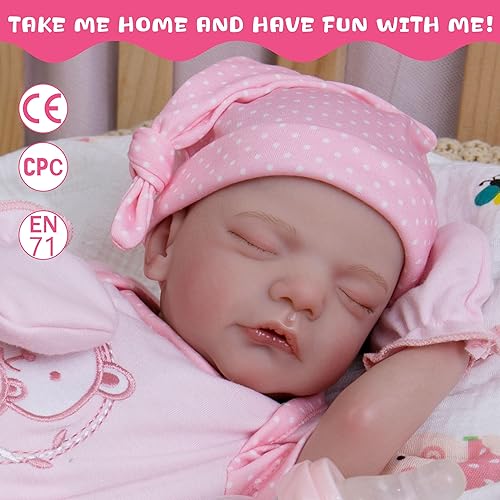 Miniatura 4 de Milidool Muñecas realistas de bebé recién nacido, de 18 pulgadas, con sensación de bebé recién nacido, muñecas de bebé de la vida real con una