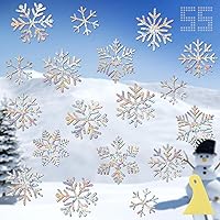 Vista 8 de Calcomanías de ventana para prevenir golpes de pájaros, DELLAN 24 Calcomanías anticolisión arco iris para ventana, Adhesivos deflectores de pájaros