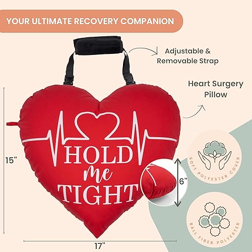Miniatura 2 de Almohada de corazón para después de la cirugía cardíaca  Cirugía de bypass de recuperación de almohada para la tos  Almohada de cirugía de corazón
