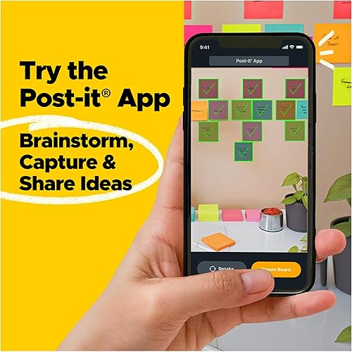 Miniatura 10 de Post-it Notas emergentes superadhesivas, 3 x 3 pulgadas, 6 blocs, 2 veces el poder de adhesión, colección de primarias juguetonas, colores
