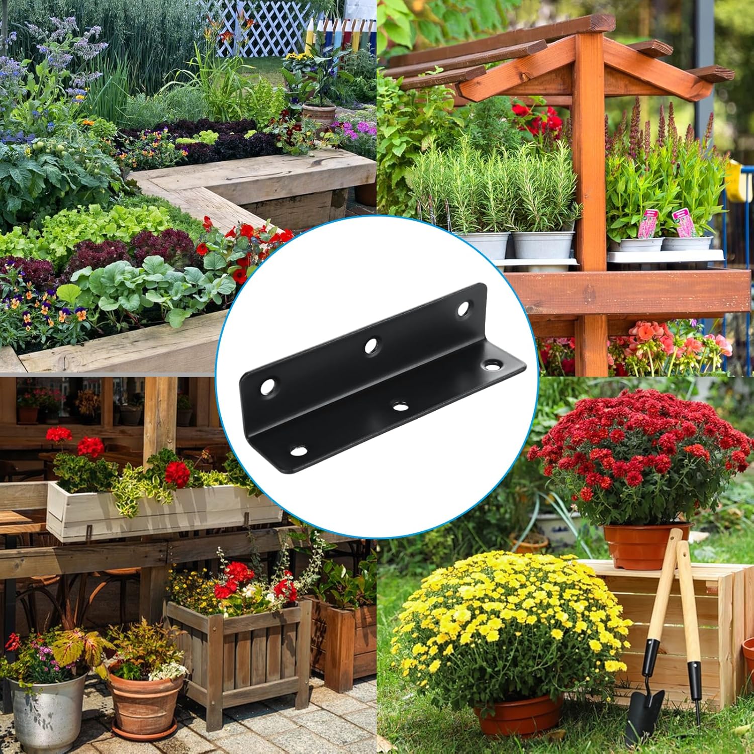 20PCS L Bracket Heavy Duty L Right Angle Bracket Black L Brackets 4 inch Corner Brace L Metal Braces for Wood, Black L Brackets for Wood Furniture Cabinet(Include Screws)