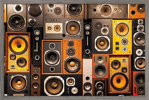 Miniatura 11 de Trends International Póster de pared con altavoz retro, 22.375 x 34 pulgadas, versión enmarcada en negro Versión con marco negro,Versión enmarcada