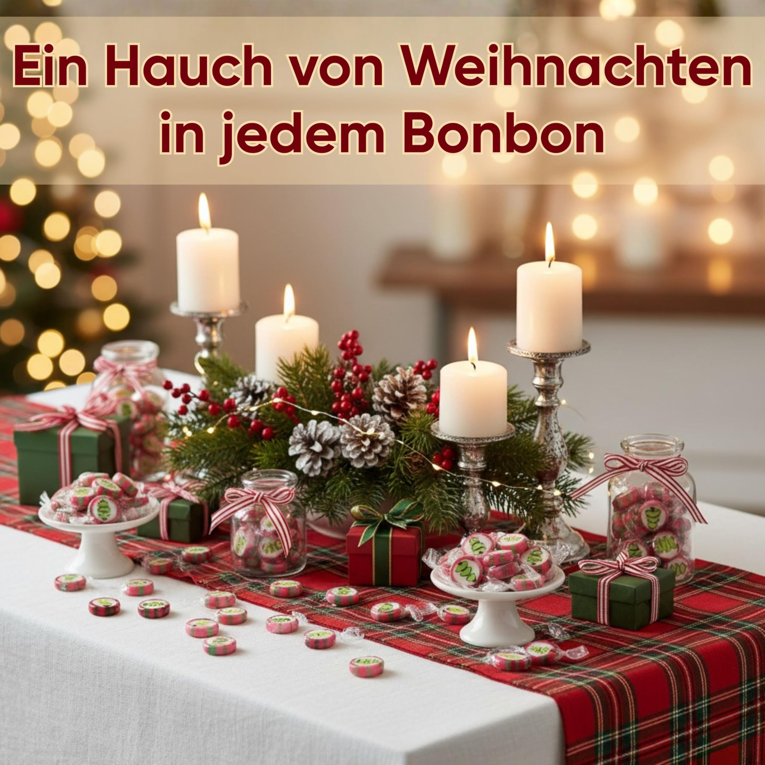 EinsSein Weihnachtsbonbons Tannenbaum grün-rot 4kg | Handgemachte Rocks Bonbons | Mini Süßigkeiten & Kleinigkeiten für Adventskalender Nikolaus & Wichtelgeschenke | Alternative zu Schokolade